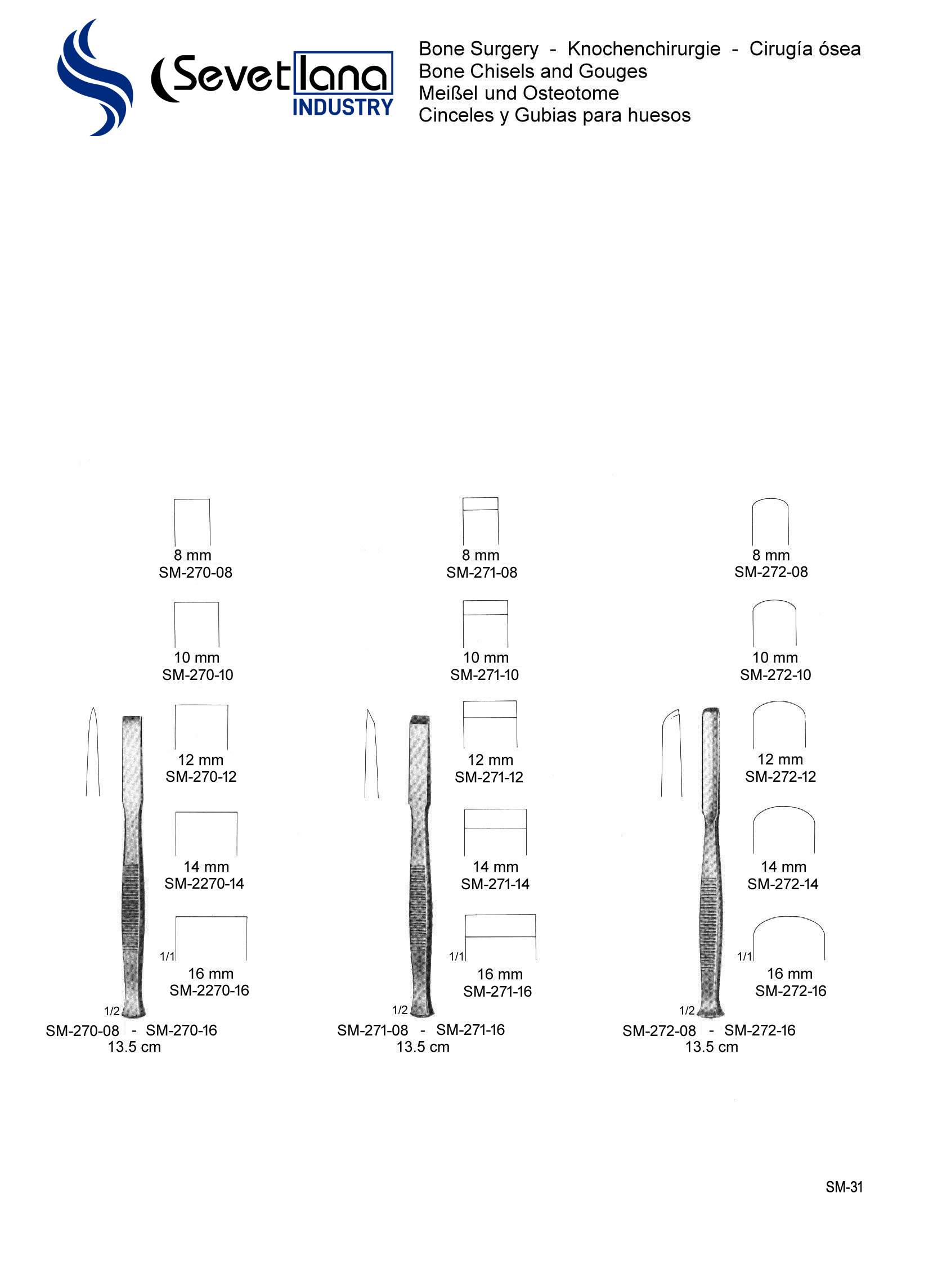 Bone Chisels, Bone Gouges, Bone Osteotomes