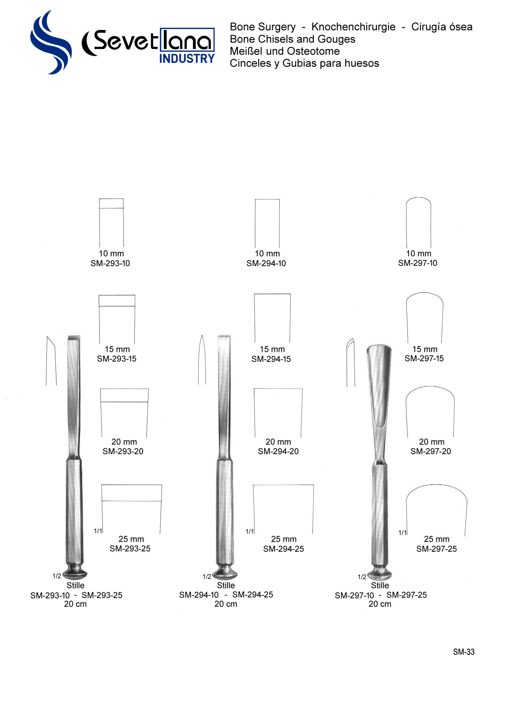 Bone Chisels, Bone Gouges, Bone Osteotomes