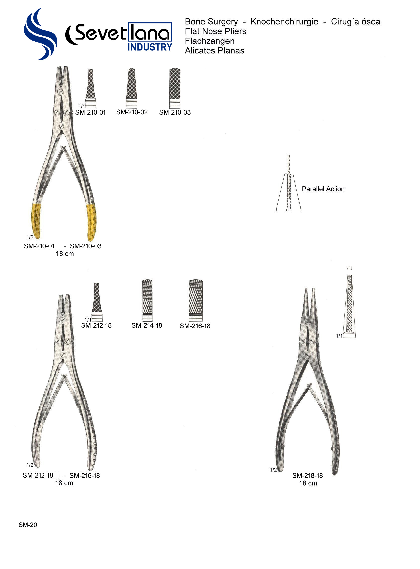 Flat Nose Plier Parallel Action 18.0cm