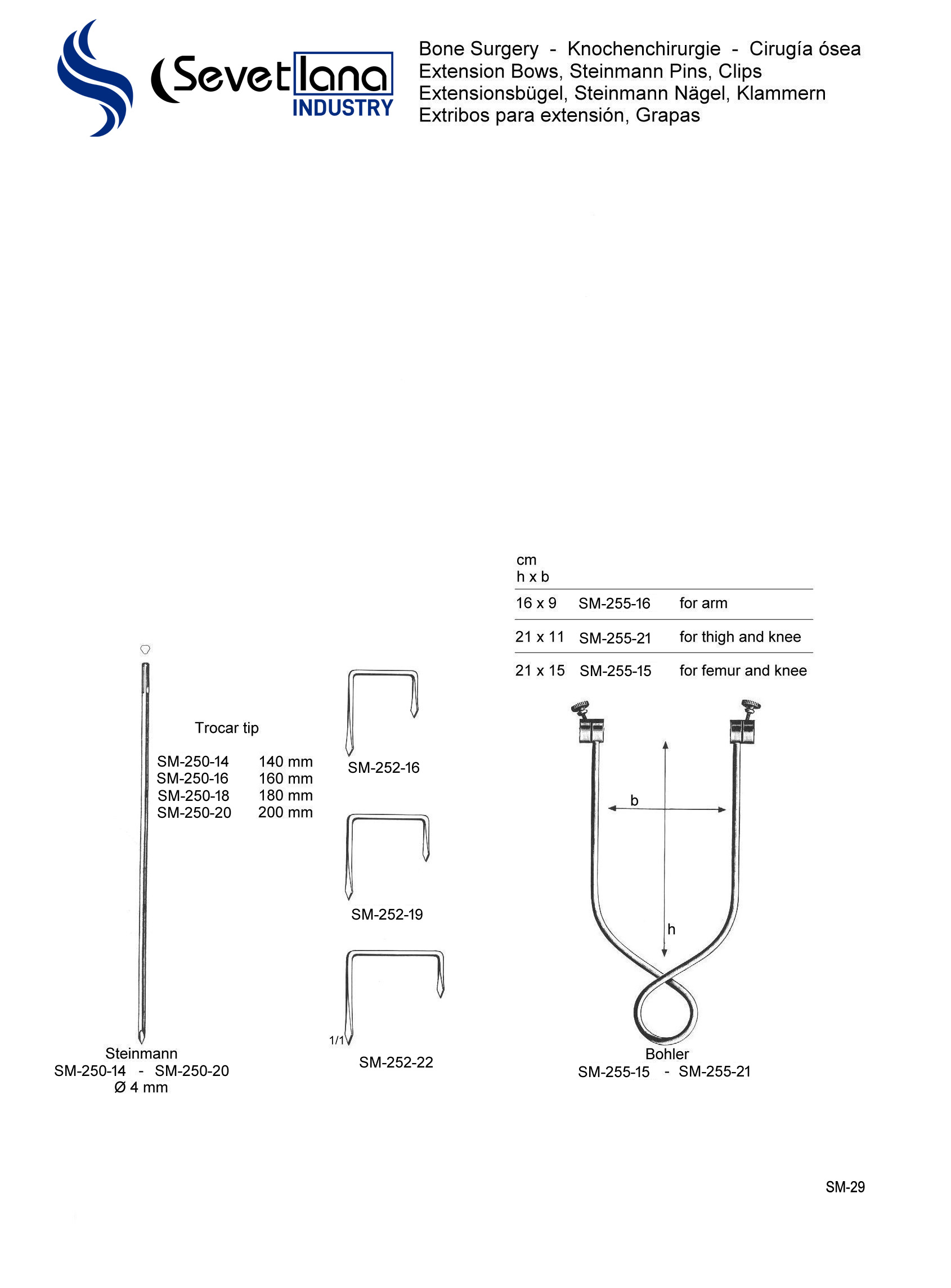 Extension Bows, Steinmann Pin, Clips