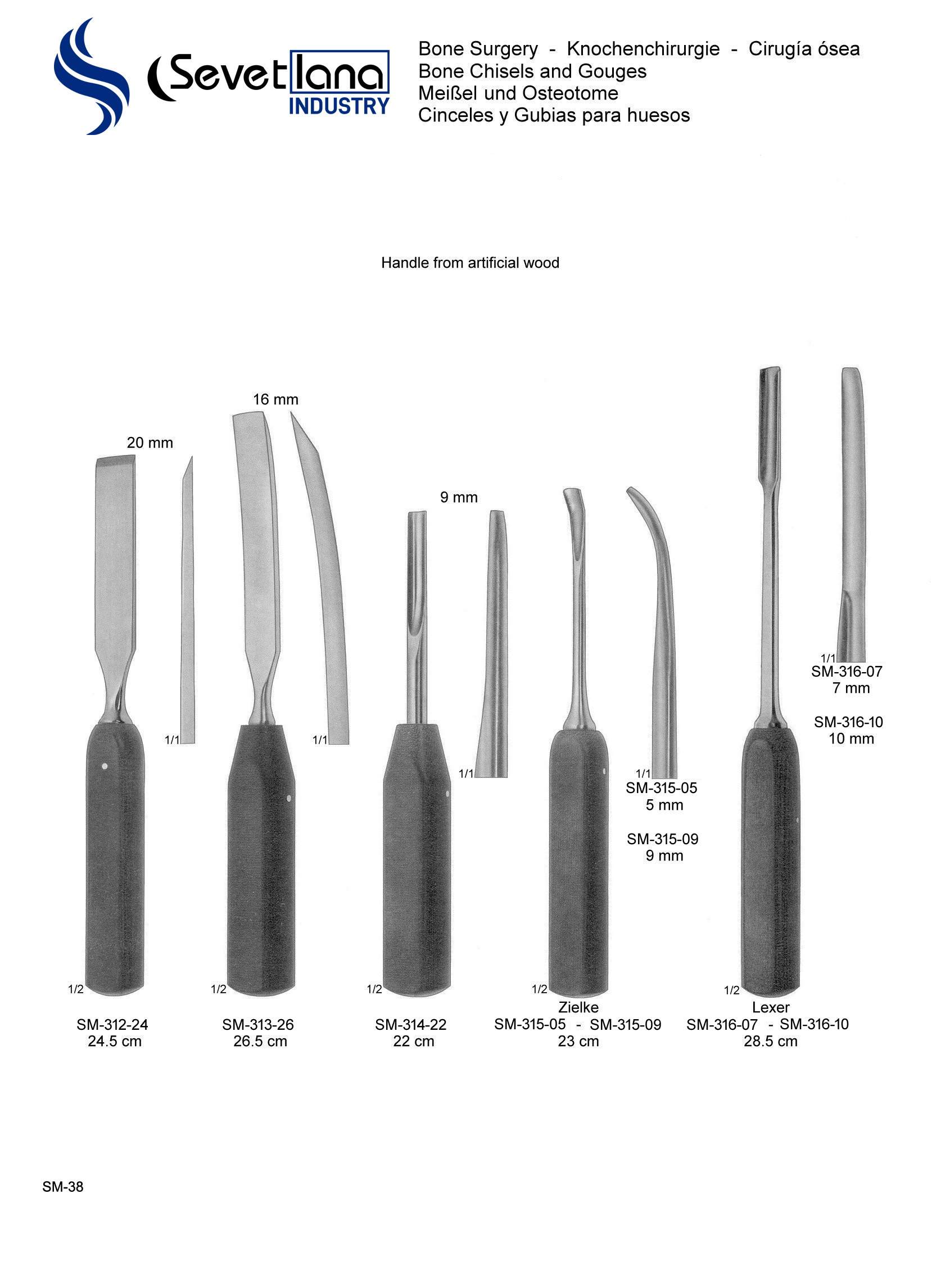 Bone Chisels, Bone Gouges, Bone Osteotomes