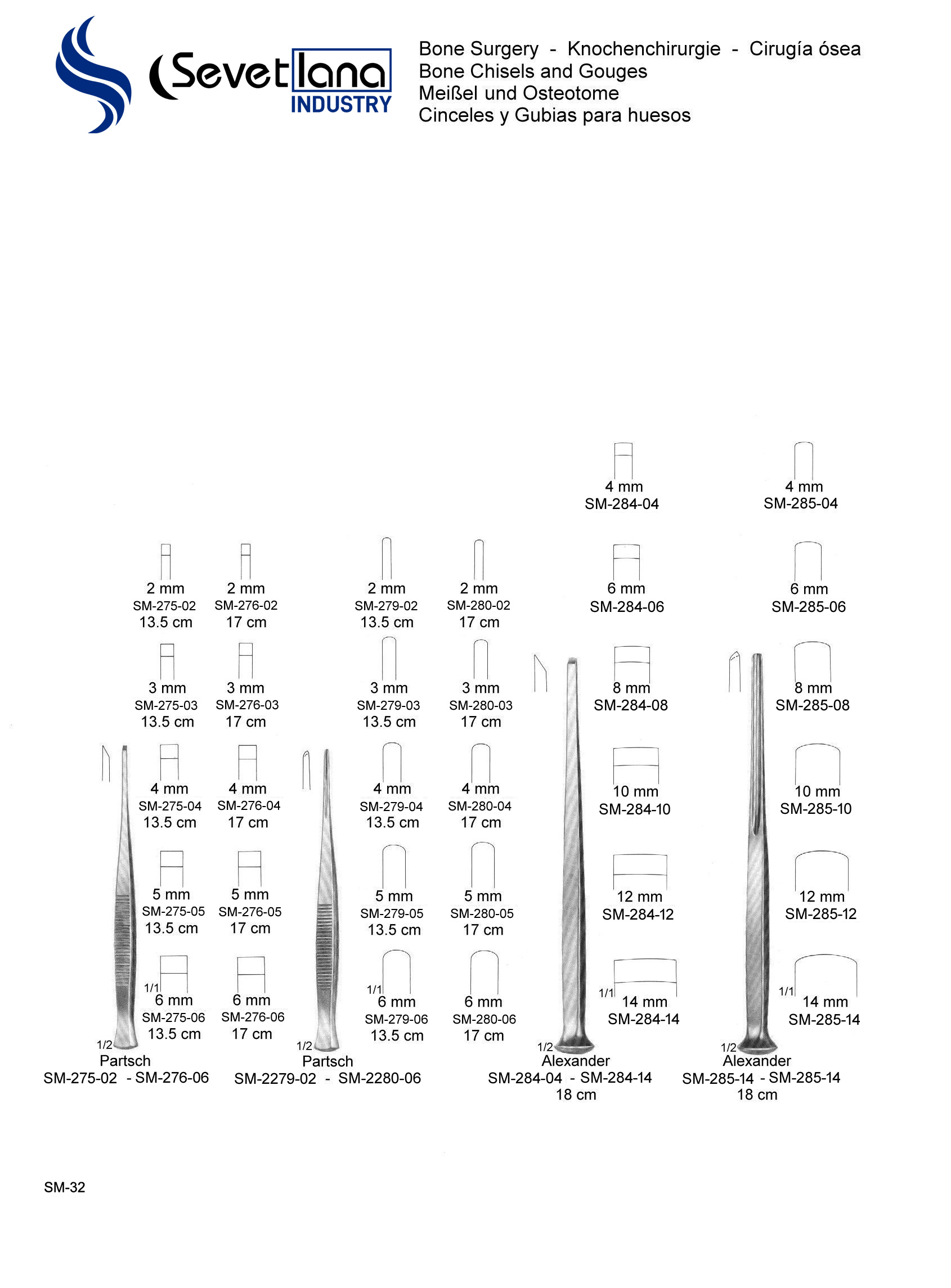 Bone Chisels, Bone Gouges, Bone Osteotomes