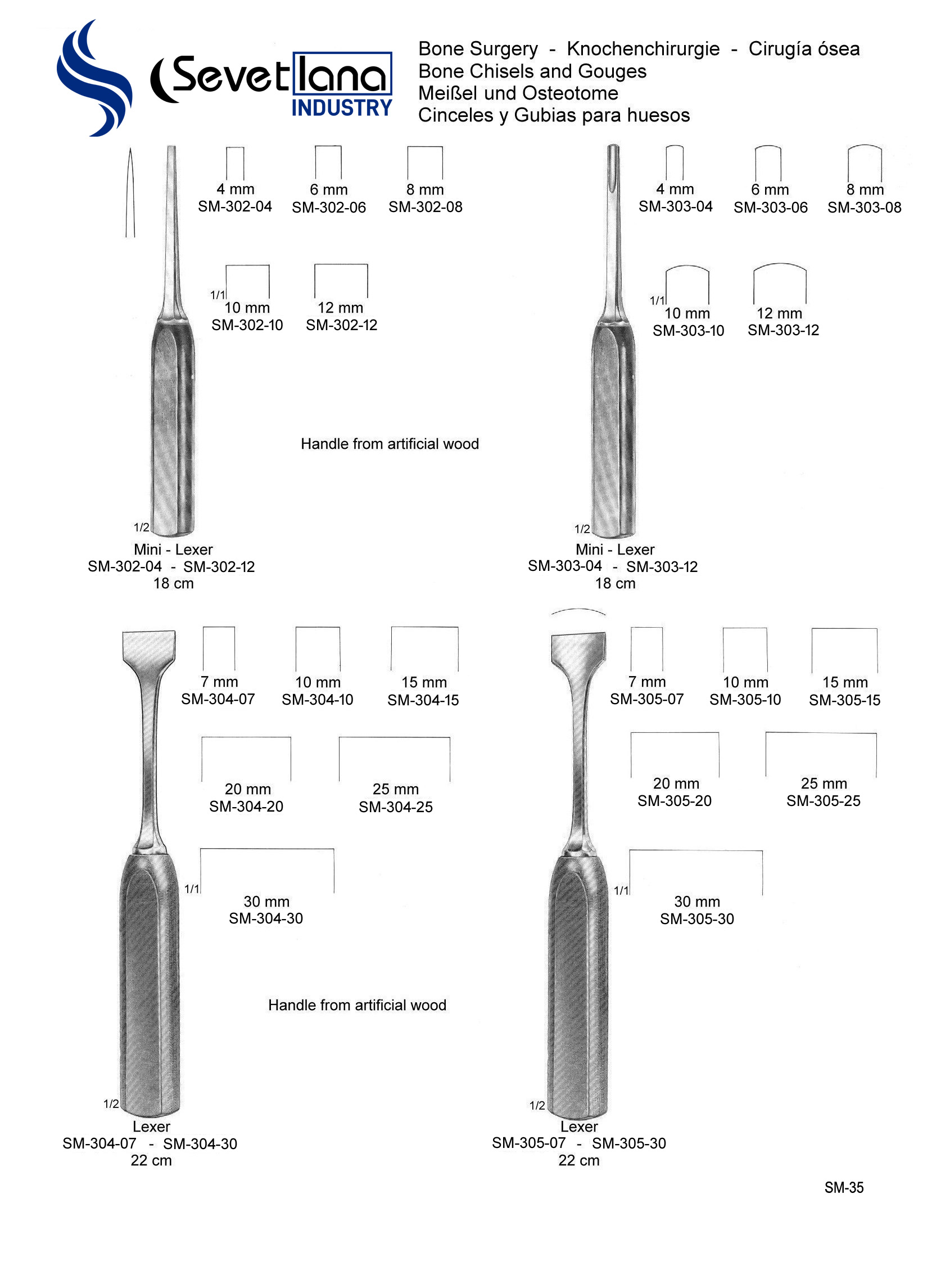 Bone Chisels, Bone Gouges, Bone Osteotomes
