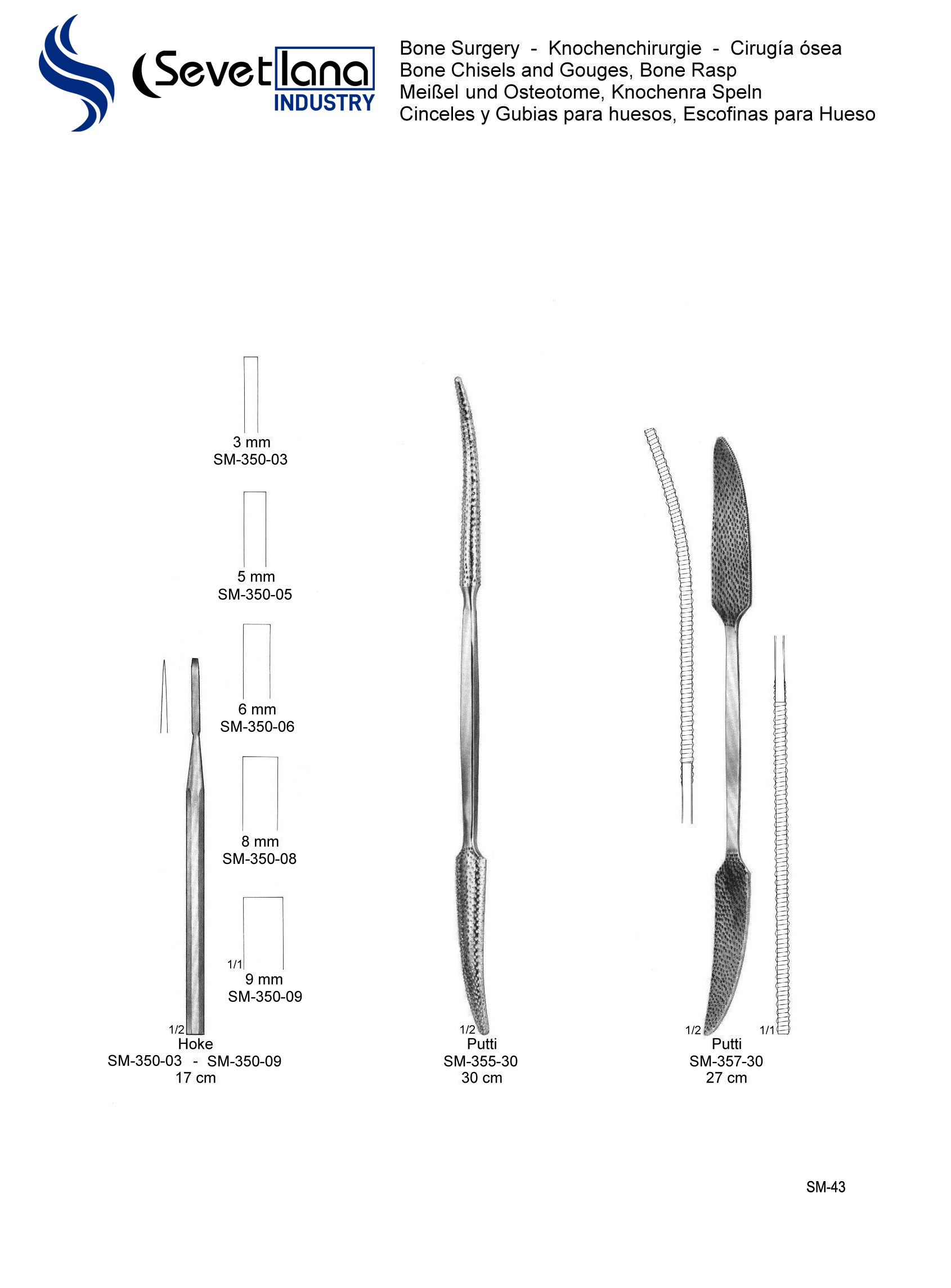 Bone Chisels, Bone Gouges, Bone Osteotomes